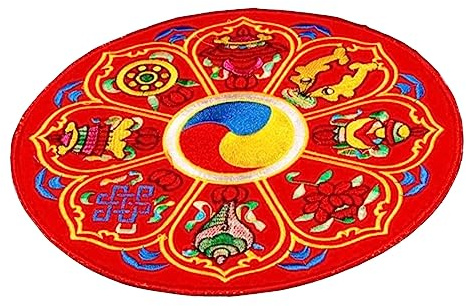 Tibetisches Rot aus Gewebe Klangschalenkissen Klangschale für Buddha | Kompaktes Design, Leicht zu Verstauen und Tragen, Schlichte Stickerei, für Gebetsschale