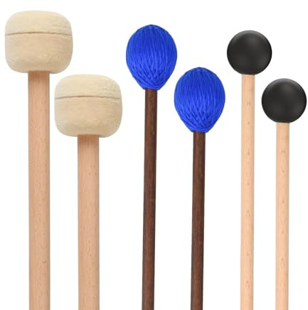 3 Paar Bass Marching Rubber Xylophon Percussion Marimba Schlägel Gummi Percussion Sticks mit weichem Gummigriff für Chime Bars oder Slit Drums