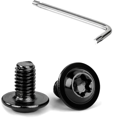 Tunejoy Tornillos de Cabeza Alomada Torx con Brida M6 x 10 mm Negro Tornillo de Cabeza Hexagonal de Acero Inoxidable A2 V2A Tornillos Máquina con Allen Rosca Completa 20 Piezas