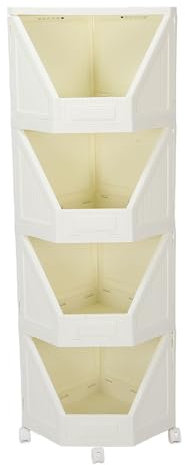 Eck-Vitrine, Ständer für Wohnzimmer, 4 Ebenen, platzsparender Eckschrank, perfekt für kleine Räume und Ordnung von Unordnung, modernes und stilvolles Design mit einfacher Montage