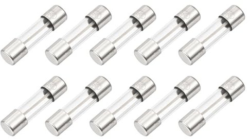 QUARKZMAN 10pz Fusibile in Vetro a Rapida Fusione 15A 125V 5x20mm Fusibili a Tubo in Vetro Fusibili a Rapida Azione per Schede PCB Dispositivi Elettronici Elettrodomestici Stringa di Luci