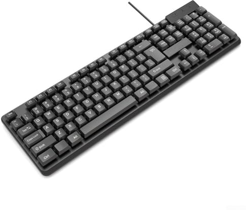 Clavier filaire USB ergonomique CNANRNANC avec 104 touches multilingues pour un jeu et une saisie efficaces
