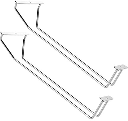 Generico Portabottiglie Salvaspazio Sottopensile Portabicchieri in Acciaio Inox Stile Moderno Per Cucina