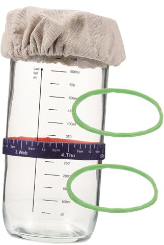 PHENOFICE Barattolo per Lievito Madre in Vetro di Barattoli per Fermentazione Contenitore per Lievito Madre per Pane Scala Graduata e Tappo