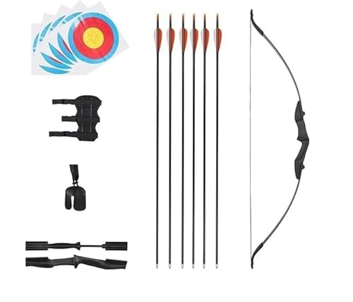 Archery 40LBS Recurve Bows bow and arrow archery set crossbow Suitable for left and right hands crossbow for adults hunting uk Comes with arm and finger guards black
