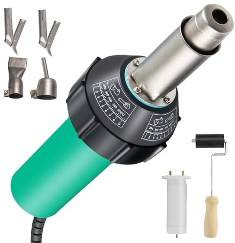 Pistola soldadora de plástico, herramienta de soldadura de aire caliente de 1600 W, rango de temperatura de 30 ~ 700 °C, volumen de aire 230 l/min para soldadura y reparación de montaje en superficie