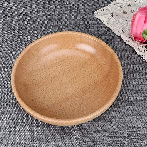 KIMISS Bandeja para Servir de Madera de 20 Cm - Redondo de Madera para té, Desayuno, Bocadillos y Bebidas - de Comida Rústica para Eventos y Uso Diario