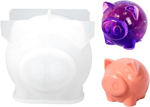 3D Pig Silicone Crystal Resin Epoxy Casting Molds Pig Shaped Mould Non-Stick Manual Animal Resin Pendulum for Home Decoration