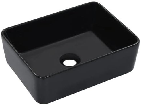 Lavabo with Céramique, design moderne, vasque à poser salle de bain, lavabo salle de bain, meuble vasque salle de bain, lave main, noir, 40 x 30 x 13 cm