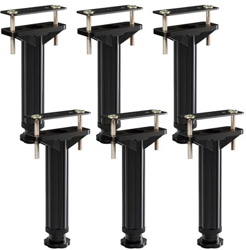 Tressify 6 Pack Adjustable Bed Slat Support Legs, 7.5-12.6 Inch Furniture Center Slat Support Beams