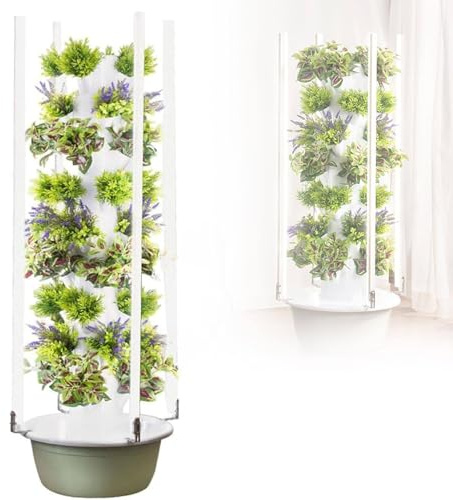 Tour de culture hydroponique avec éclairage LED pliable, tour de culture hydroponique verticale, tour de culture hydroponique à circulation d'eau automatique pour herbes, fruits et légumes 5Layer