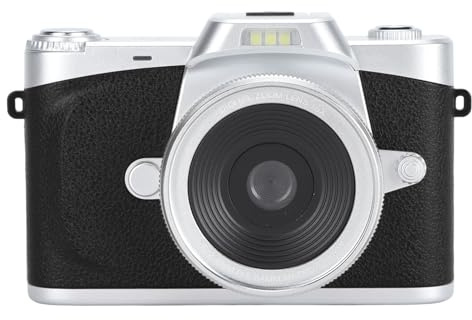 SENECESLI Fotocamera Digitale Intelligente, Schermata a Fogli Mobili a 180 ° Diverse Interfacce di Espansione 64 MP Funzione Filtro di Bellezza della Fotocamera Digitale 4K con Obiettivo Ampio (BLACK)