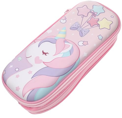 Hohopeti Federmäppchen mit Einhornmotiv Große Kapazität und Doppel Schicht Design Eva und Polyester Material Starker Reißverschluss für Schule und Kindergeburtstag Geschenk