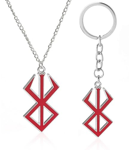 Ubephant Berrseerrk Schlüsselanhänger, Berrseerrk Halskette, Schmuck 2Pcs | Rot Anhänger Halskette Keychain Geschenk für Fans