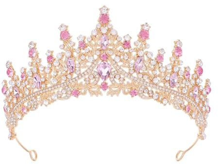 Heanvmyss Kristallkrone Tiara,Hochzeit Braut Kristall Tiara,Barock Krone,Krone Damen,Strass Queen Crowns,Tiaras Kronen Stirnband für Abschlussbälle,Festumzüge,Geburtstagsfeiern