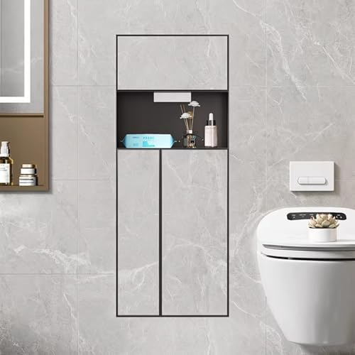 Toilettenpapierhalter Unterputz Platzsparende Badezimmernische mit Stauraum, Wand-Toilettenpapierhalter aus Edelstahl, Verdeckte Duschnischen, Bereit zum Fliesen.