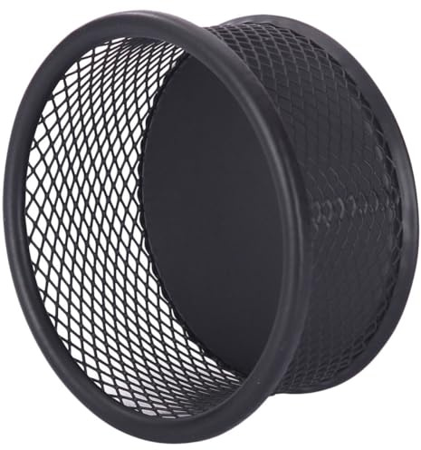 FOMIYES Boîte Porte-trombones en Fer Noir Maille, Support de Rangement pour Trombones Bureau et Maison, Distributeur de Trombones Compact pour Accessoires de Papeterie, 1 Pièce