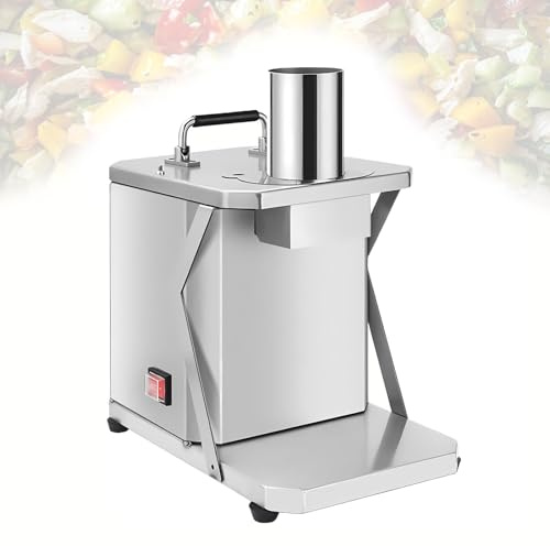 Tagliaverdure Elettrico,100W Acciaio Inox-Tagliatrice Professionale a Cubetti-Macchina Industriale per Ristorazione 75-100kg-h Cipolle Patate Carote Cubetti Uniformi