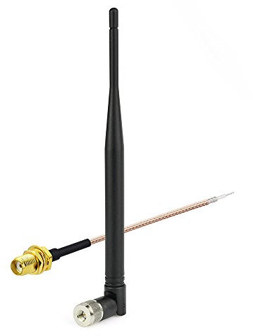 Eightwood 868 MHz Antenne WiFi PC 3 dBi NFC RFID Adaptateur SMA Mâle + SMA Femelle Câble Pigtail RG178 15 cm pour Antenne GSM CB Radio sans Fil WiFi Homematic CCU2 CC1101