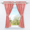 HongYa patrón de Juego de Cuadros de Cortinas. Cocina Cortinas Cortinas con alzapaños, poliéster, Rojo, H/B: 120/80 cm