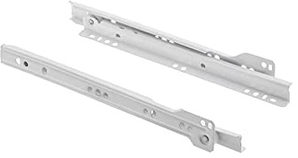 2 Pairs x White Kitchen/Bedroom Cabinet Drawer Metal Roller Runners (500mm)