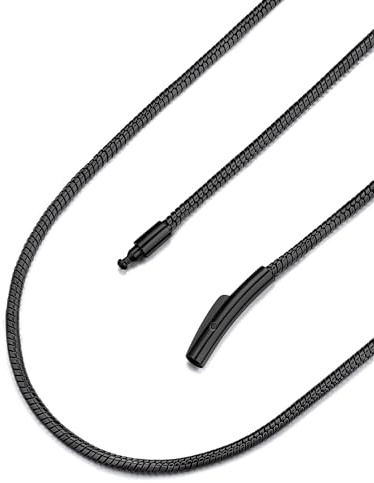 FaithHeart Schlangenkette Herren Damen Halskette Edelstahl 1,5/2/2,5/3MM | rund Schlangen Kette 40cm-75cm lang Wasserfest, Halskette für Anhänger, Kette mit Druckverschluss, Schmuck für Alltag