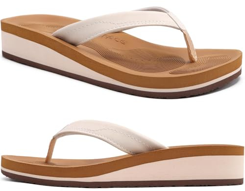 COFACE Chanclas Mujer Sandalias de Cuña para Verano Playa Piscina | Chancletas con pala cómoda Interior Exterior Antideslizante Goma Suela Talla 36-43