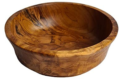 Windalf Rustikale Müsli Holzschale ASJA Ø 16 cm Teak-Bowl Salat Suppenschale Geschenk Wurzelholz