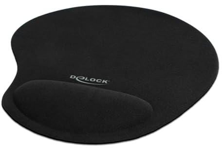 Delock Ergonomisches Mauspad mit Gel Handballenauflage schwarz 230 x 202 x 24 mm