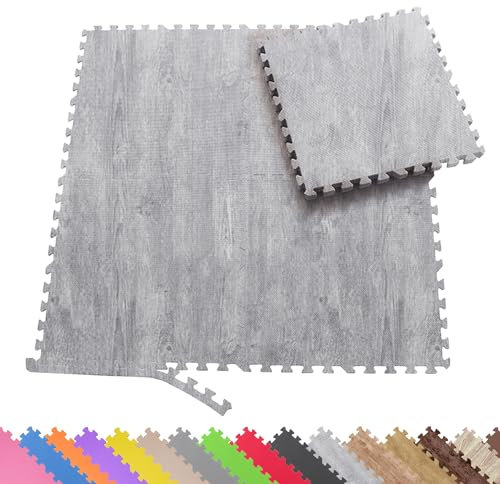 Sporttrend 24® 4 Schutzmatten ohne Randstücke Set in grau HMW003 60x60x1cm | 1,44qm | Bodenschutzmatte Unterlegmatte Puzzlematte für Fitnessgeräte Sportgeräte Trainingsgeräte