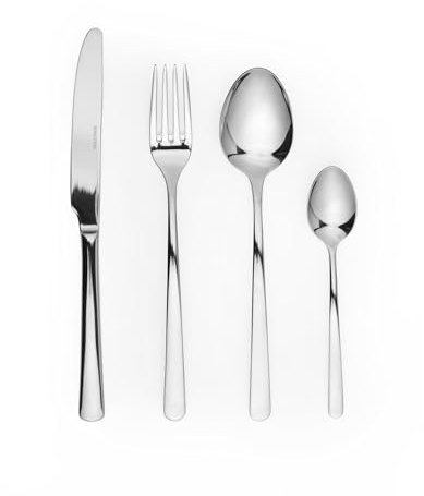 Salter COMBO-8330 Kendal 64 Piece Cutlery Set - Stainless Steel Flatware Set, 16 People Service, Mirror Polished Silverware, Tableware with Forks, Knives, Tablespoons and Teaspoons, Dishwasher Safe