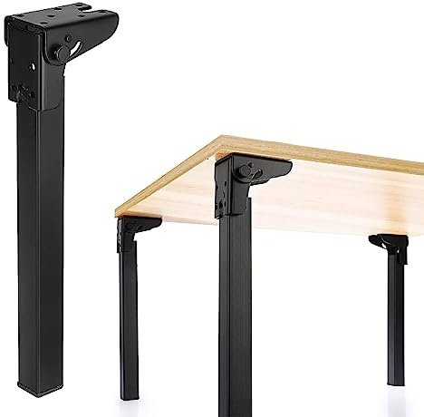 4 Pcs Klapptisch Beine aus Eisen Hohe Beanspruchung Tischbeine Schwarze klappbare Möbelbeine Metall Couchtisch Support Beine für Laptop Tischbeine Couchtisch (50cm(19.6in))