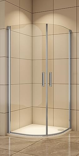 Aica Sanitär 80x80/90x90/100x100cm Duschkabine Runddusche Viertelkreis Duschabtrennung Dusche (80x80cm,PHX)
