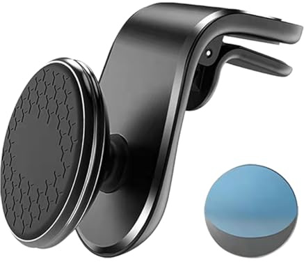 JNNJ Magnetische Auto Handyhalterung, Magnetische Handyhalter 360° Drehung Für Smartphones, Auto Handyhalterung Magnetisch L Typ Air Vent Clip Mount(Schwarz)