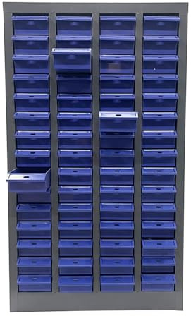 PreAsion Teileschrank mit 60 kleinen Schubladen, Bolzen und Mutter, Werkzeugaufbewahrung ohne Tür, mit ABS-Material, Schublade zur Aufbewahrung von Schrauben, Schmuckstücken und Werkstattwerkzeug
