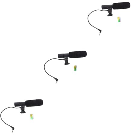 Gatuida 3piezas Micrófono Profesional para Cámara DSLR Grabación De Alta Sensibilidad Accesorio Compacto para Fotografía Entrevistas