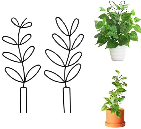 Rankhilfe für Zimmerpflanzen, Garten Pflanzenstütze Rankhilfe, Blumenstütze Gitterspalier, 2 Stück Topfpflanzen Rankgitter, Pflanzkübel Pflanzenkäfige, Kletterhilfe für Pflanzen, Pflanzgitter