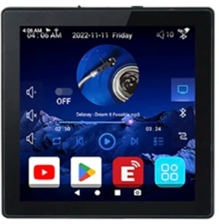 iFutniew Mini Système Android 10.0 8 Ohm Smart WiFi Bluetooth 2X25W Stéréo Home Cinéma Musique de Fond Ampli Mural Noir