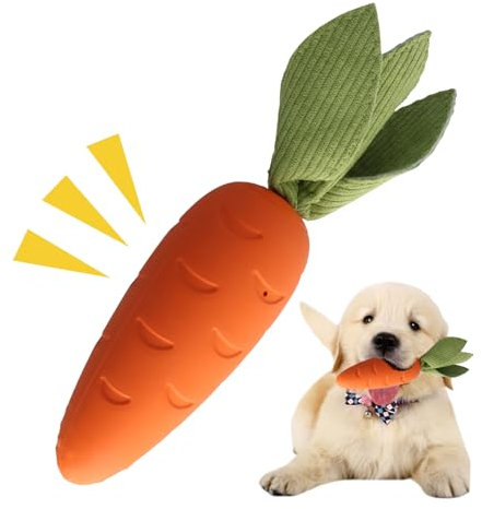 volumoon Hundespielzeug Karotte Ananas, Robustes Kauspielzeug für Welpen, hundekauspielzeug für Zahnreinigung, Gummi Dog Toys, Hund Spielzeug Unzerstörbar, für Kleine Welpen Mittelgroße (Karotte)