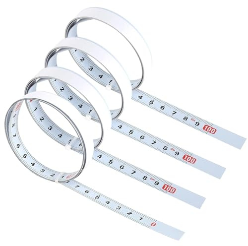 Self Adhesive Measuring Tape, 4 Self Adhesive Tape Measure, 1M Metric Sticky Scale Self-Adhesive Tape Measure Ruler, 2 Left to Right, 1 Middle to Both, 1 Right to Left for T-Track Woodworking