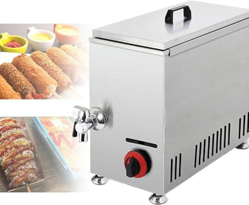 FLTRGO Freidora de Queso para Hot Dogs, máquina Comercial para Hacer palitos de Hot Dogs con Queso, freidora a Gas para restaurantes, Tiendas, hogares, etc~/
