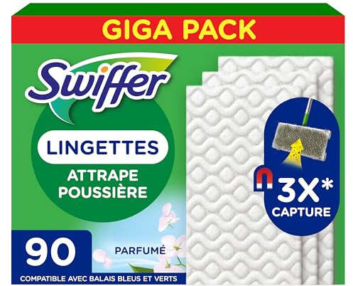 Swiffer Staubfänger, Nachfüllpackungen, Trockentücher, 90 Stück, Febreze-Duft, langanhaltend, fängt 3 mal mehr Staub und Tierhaare, Besen separat erhältlich