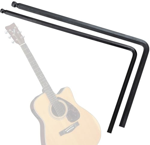STSTR Gitarren-Halsstabschlüssel, 4 mm, 5 mm, Inbusschlüssel mit Kugelende, Halsstab-Anpassungswerkzeug, Gitarrenhals-Reparatur, Wartungszubehör für Martin-Gitarre, Holzgitarre, Schwarz, 2 Größen, 2