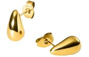 Purelei® Droplet örhängen – droppformade örhängen i rostfritt stål 18K förgyllda – minimalistiska örhängen för kvinnor – 10,8 x 5,7 mm – guld/silver/roséguld, Vanlig, Rostfritt stål, Abalone