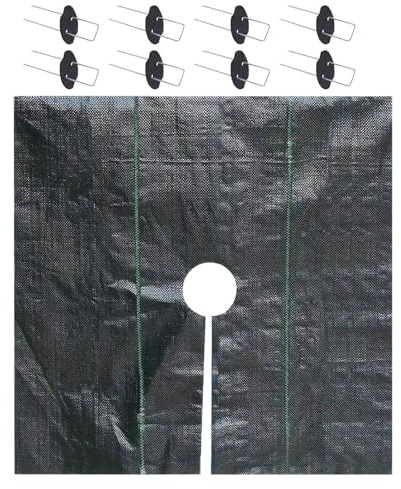 Gartenvlies | Unkrautvlies – mit Heringen für Abdeckung von Obstbäumen, für Kunstrasen, Erosionskontrolle an Hängen, Terrasse, Kieswegen und Blumenbeeten