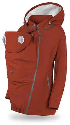 fun2bemum Aurora 5in1 Winter Jacke, Umstandsjacke mit Einsatz, Softshell Tragejacke mit Teddyfutter für Babytrage vorne & hinten