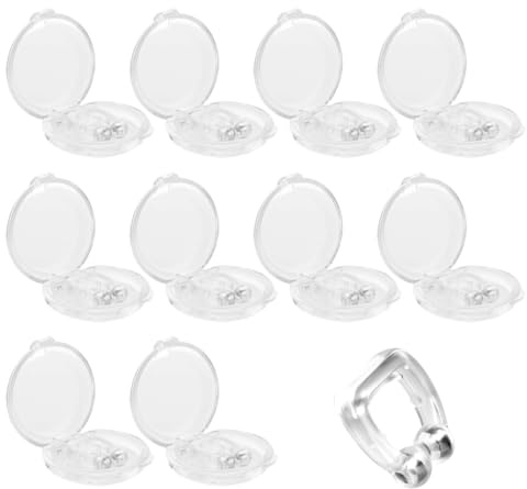 Dispositivo antirussamento da 10 pezzi,dilatatore nasale magnetico,soluzione professionale antirussamento,aiuta a respirare meglio,allevia il russare e la congestione nasale (trasparente, con scatola)