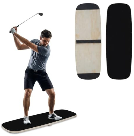 uyoyous Golf Balance Board Holz Golf-Schwungdruckbrett für Anfänger 73×28×2cm Golf Swing Trainer Tragkraft 150 KG Golf Trainingshilfen Golf Simulator Indoor Golf Swing Action Haltungskorrektur