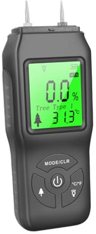 Baluue Digitales Feuchtigkeitsmessgerät für Holz und Mauerwerk Lcd display Feuchtigkeitsmessmodi Tragbarer Wasserleckdetektor Präzise Messung für Wände und Trockenbau Leicht und Handlich