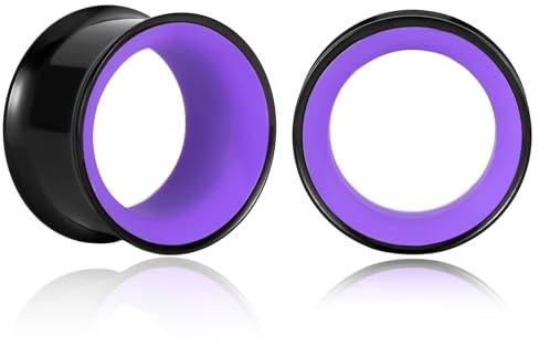 Vankula Ohr Tunnel 1 Paar Double Flared Flesh Plugs Ohrendehner Einfache Edelstahl Ohrpiercing Ohrloch dehnen Schmuck für männer damen 6mm bis 25mm